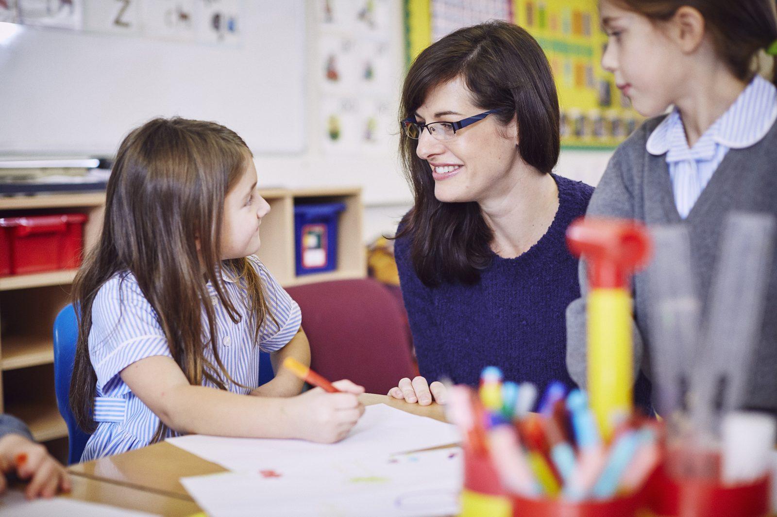 A teacher leading a lesson in a Manchester classroom